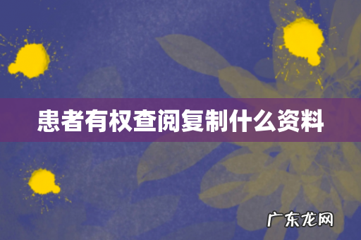 患者有权查阅复制什么资料