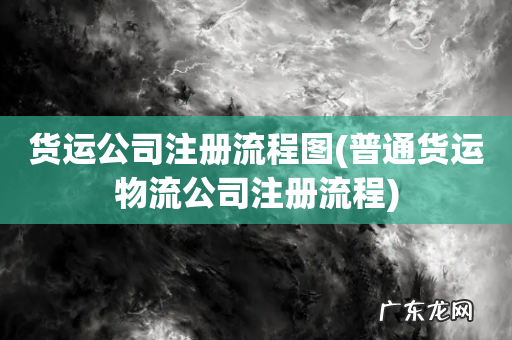 普通货运物流公司注册流程 货运公司注册流程图