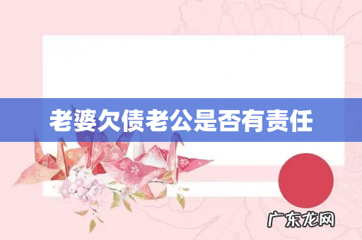 老婆欠债老公是否有责任