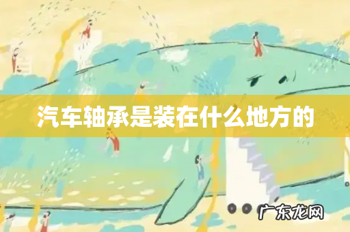 汽车轴承是装在什么地方的