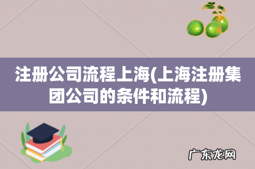 上海注册集团公司的条件和流程 注册公司流程上海