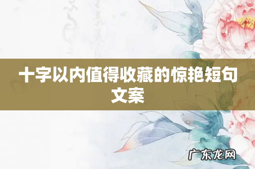 十字以内值得收藏的惊艳短句文案