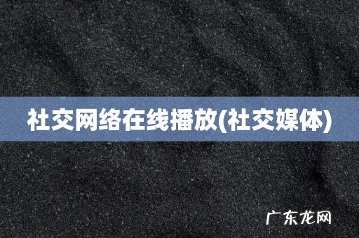 社交媒体 社交网络在线播放