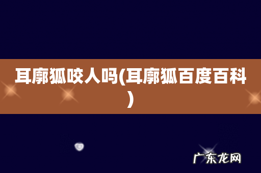 耳廓狐百度百科 耳廓狐咬人吗