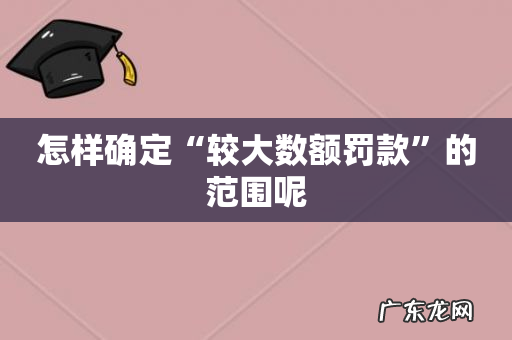 怎样确定“较大数额罚款”的范围呢