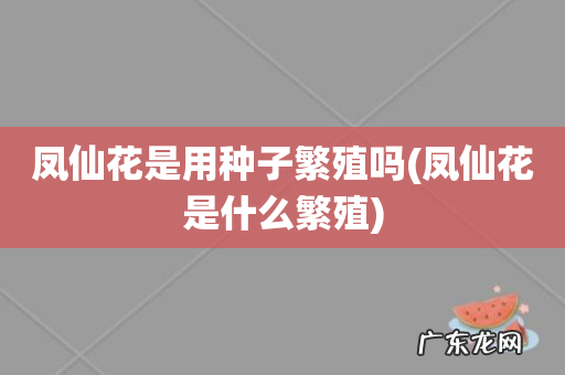 凤仙花是什么繁殖 凤仙花是用种子繁殖吗