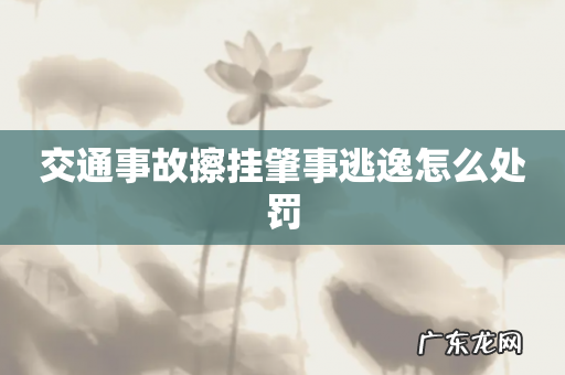 交通事故擦挂肇事逃逸怎么处罚