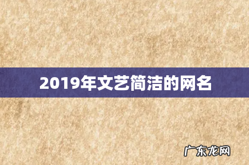 2019年文艺简洁的网名