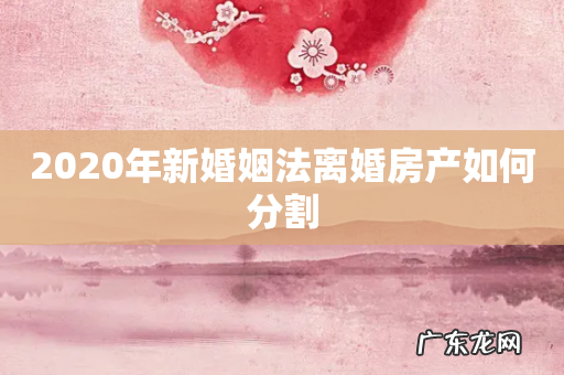 2020年新婚姻法离婚房产如何分割