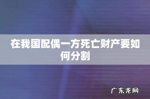 在我国配偶一方死亡财产要如何分割