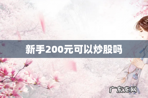 新手200元可以炒股吗