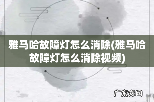 雅马哈故障灯怎么消除视频 雅马哈故障灯怎么消除