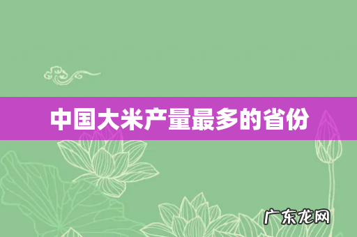 中国大米产量最多的省份