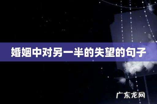 婚姻中对另一半的失望的句子