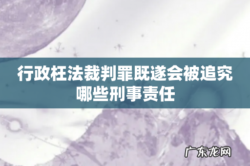 行政枉法裁判罪既遂会被追究哪些刑事责任