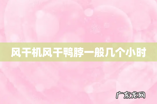 风干机风干鸭脖一般几个小时