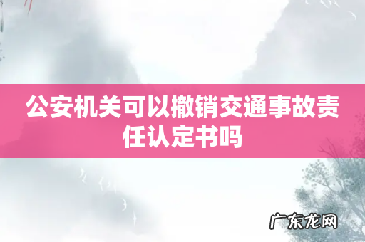公安机关可以撤销交通事故责任认定书吗