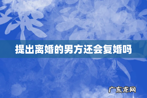 提出离婚的男方还会复婚吗