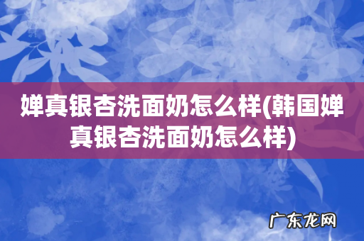 韩国婵真银杏洗面奶怎么样 婵真银杏洗面奶怎么样