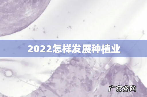2022怎样发展种植业