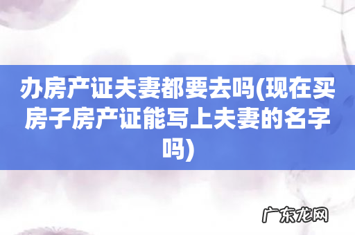 现在买房子房产证能写上夫妻的名字吗 办房产证夫妻都要去吗