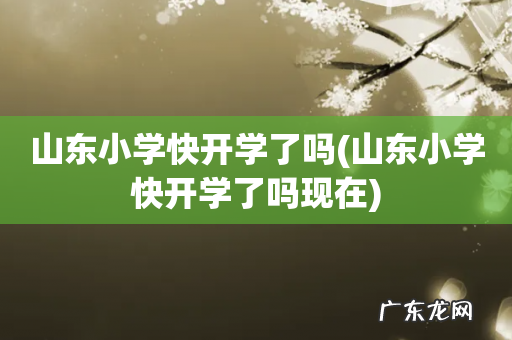 山东小学快开学了吗现在 山东小学快开学了吗