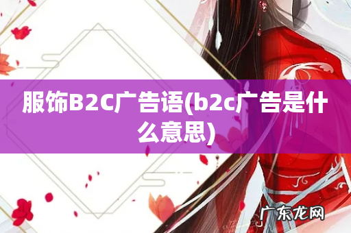 b2c广告是什么意思 服饰B2C广告语