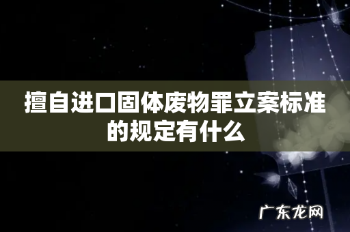 擅自进口固体废物罪立案标准的规定有什么