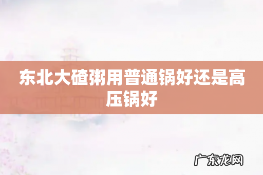 东北大碴粥用普通锅好还是高压锅好
