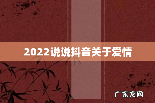 2022说说抖音关于爱情