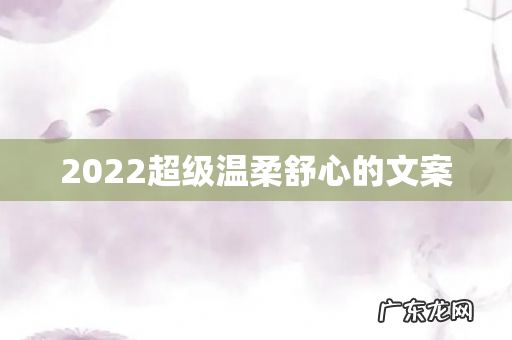 2022超级温柔舒心的文案