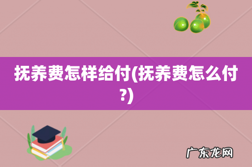 抚养费怎么付? 抚养费怎样给付