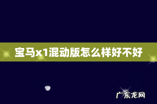 宝马x1混动版怎么样好不好