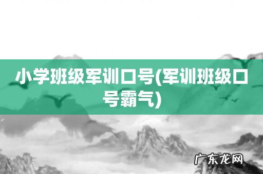 军训班级口号霸气 小学班级军训口号
