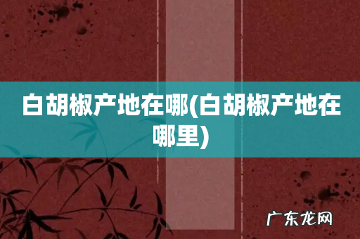 白胡椒产地在哪里 白胡椒产地在哪