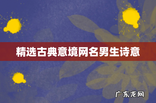 精选古典意境网名男生诗意