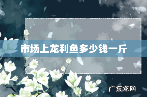 市场上龙利鱼多少钱一斤