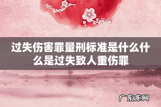 过失伤害罪量刑标准是什么什么是过失致人重伤罪