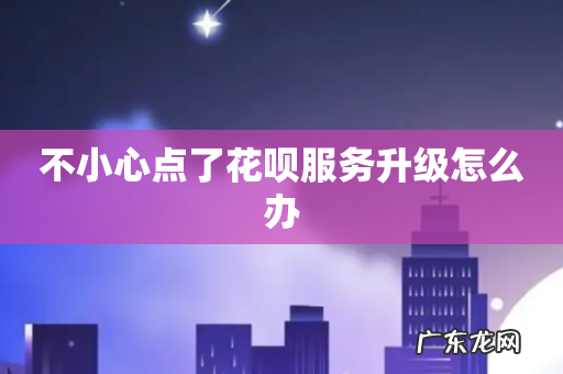 不小心点了花呗服务升级怎么办