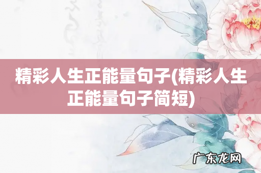 精彩人生正能量句子简短 精彩人生正能量句子