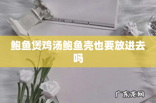 鲍鱼煲鸡汤鲍鱼壳也要放进去吗