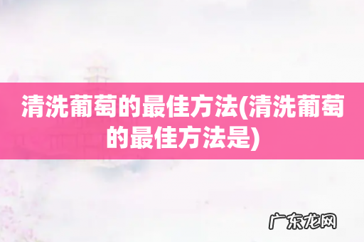 清洗葡萄的最佳方法是 清洗葡萄的最佳方法