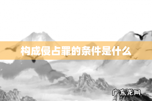 构成侵占罪的条件是什么