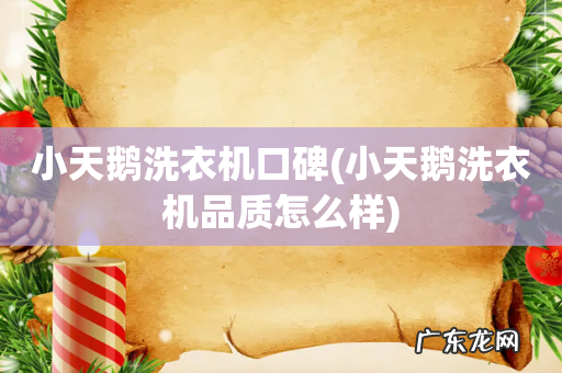 小天鹅洗衣机品质怎么样 小天鹅洗衣机口碑