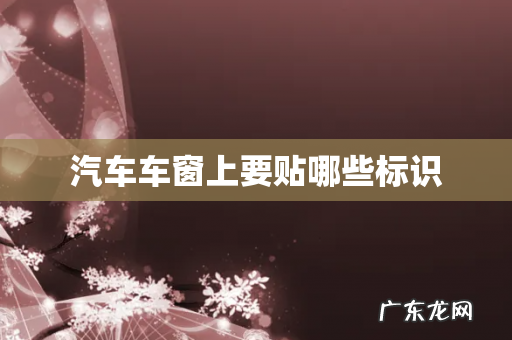 汽车车窗上要贴哪些标识