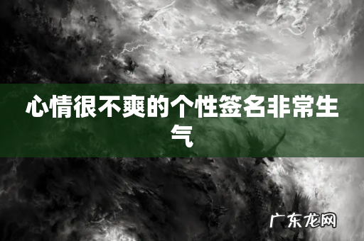 心情很不爽的个性签名非常生气
