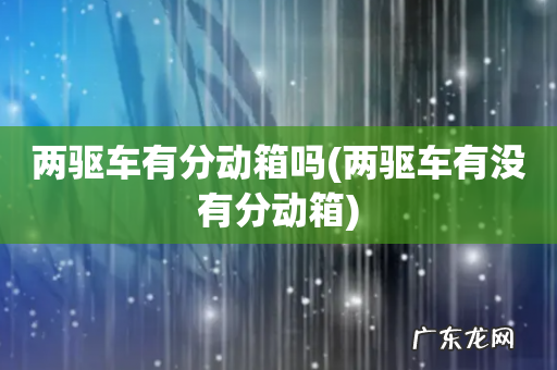 两驱车有没有分动箱 两驱车有分动箱吗