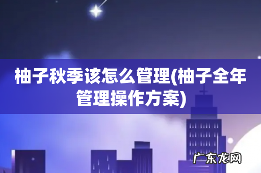 柚子全年管理操作方案 柚子秋季该怎么管理