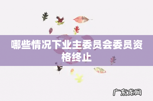 哪些情况下业主委员会委员资格终止