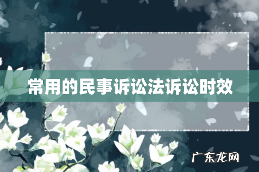 常用的民事诉讼法诉讼时效